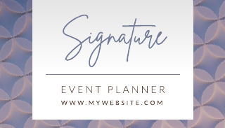 Event Planner Signature Pattern Business Card Template