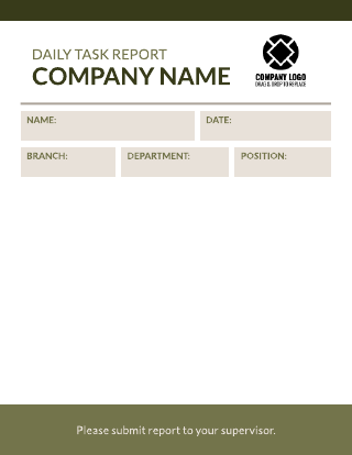 Modern Boxy Company Daily Task Report Template