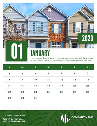 Modern Real Estate Wall Calendar Template