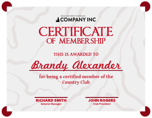 Red Minimal Pattern Membership Certificate