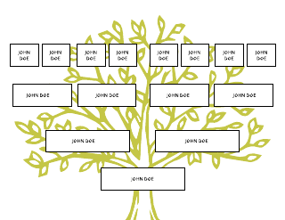 Green Tree Silhouette Family Tree Template