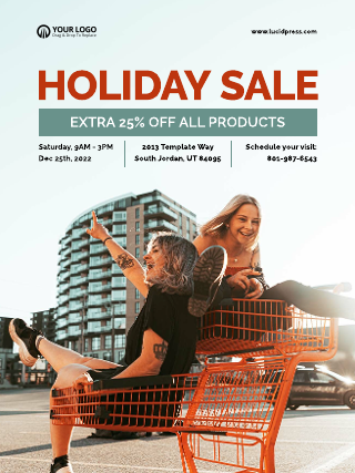Holiday Shopping Sale Poster Template