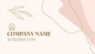 Light Pink Leaves Business Card Template
