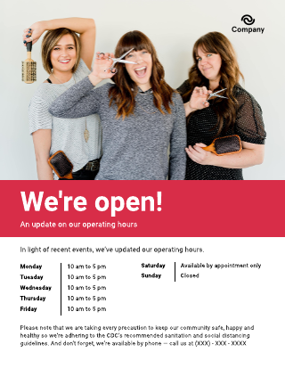 Franchise operating hours flyer template