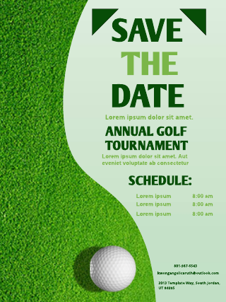 Golf Save The Date Poster Template