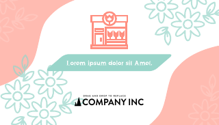 Pink Flower Store Cute Business Card Template