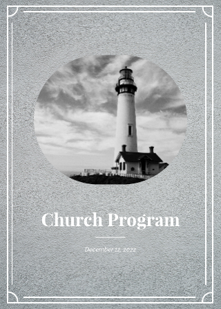 Grayscale Church Program Template