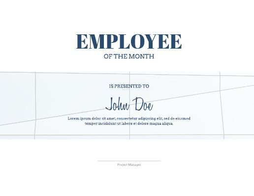 White Abstract Employee Certificate