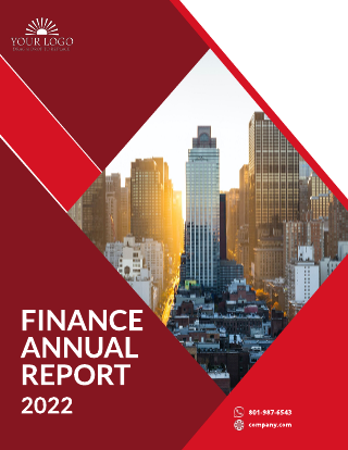 Dark Red Finance Annual Report Template