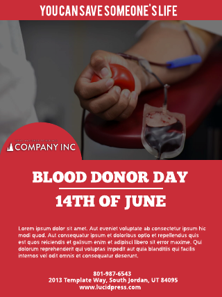 Hospital  Blood Donation Poster Template