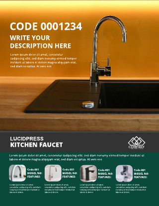 Kitchen Faucet Sell Sheet Flyer Template